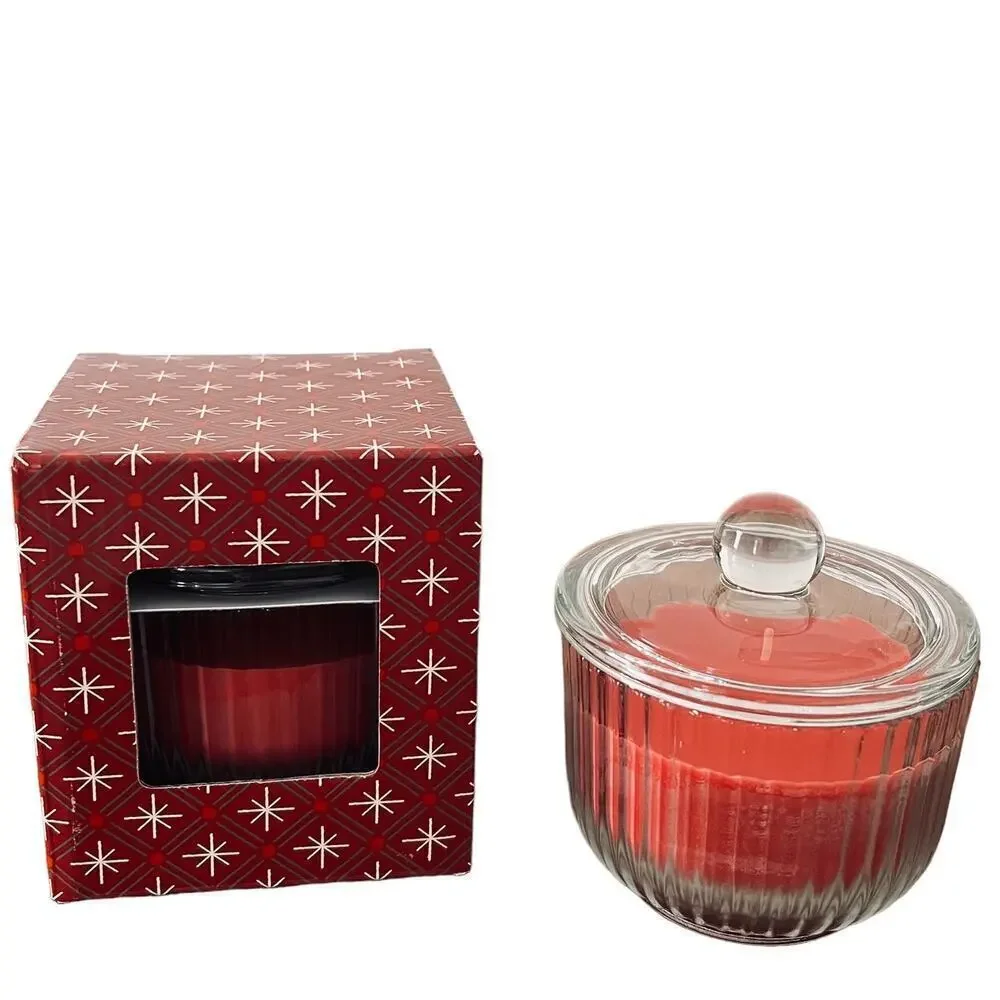 IKEA VINTERFINT Red Scented Cinnamon & Sugar Candle in Glass (Set of 2)